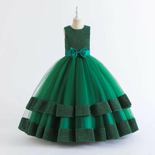 Платье, размер 120, зеленый