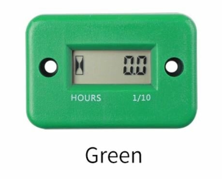 Счетчик мото-часов водонепроницаемый индуктивный цифровой с ЖК-дисплеем. Зеленый.