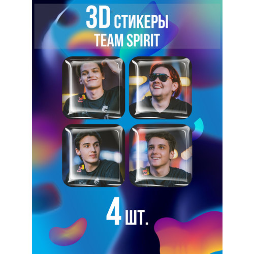 3D стикеры на телефон, Набор объемных наклеек, Тим спирит Team Spirit