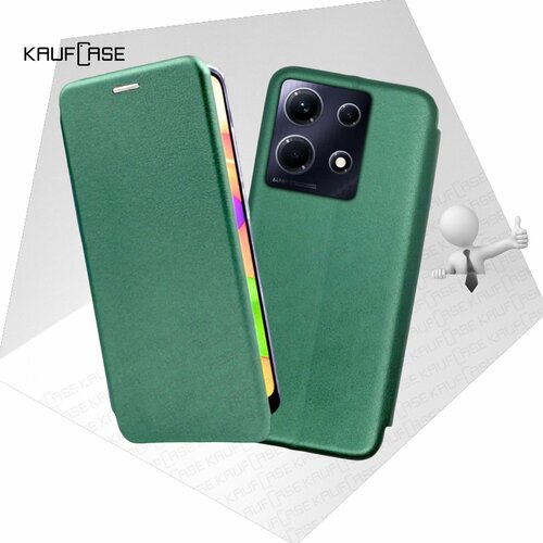 Чехол книжка KaufCase для телефона Infinix Note 30 (X6833B) (6.78), темно-зеленый. Трансфомер чехол книжка kaufcase для телефона infinix hot 10 lite x657b 6 6 темно зеленый трансфомер