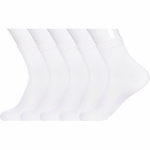 фото Носки lorenzline 5 пар, размер 22-24, белый