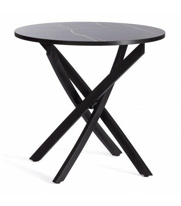 фото Стол обеденный MANZANA 80, мрамор черный / черный