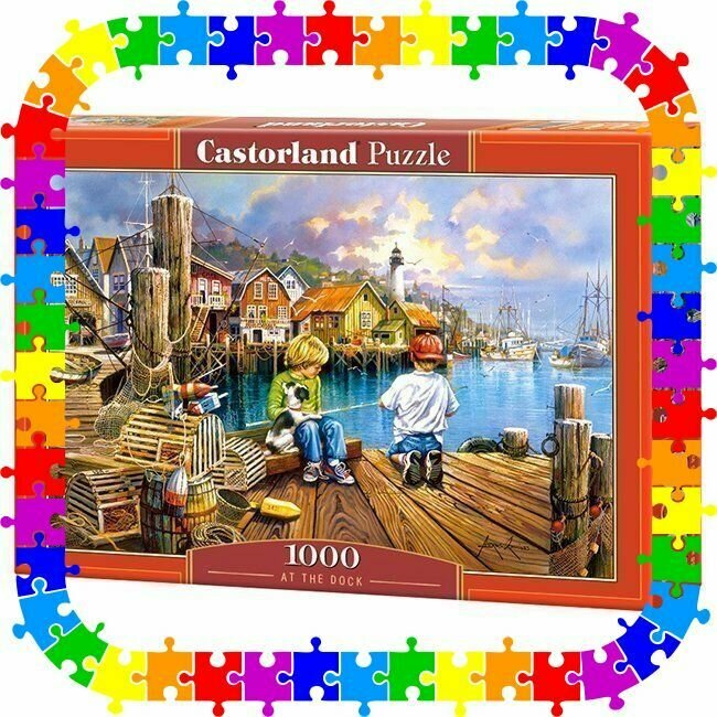 Puzzle-1000 Рыбалка на пристани Castorland - фото №2