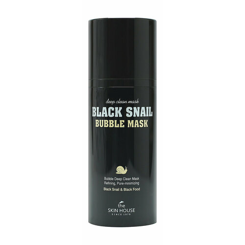 Кислородная очищающая маска для лица с муцином черной улитки The Skin House Black Snail Bubble Mask маска чамо акаси 25мл очищающая кислородная