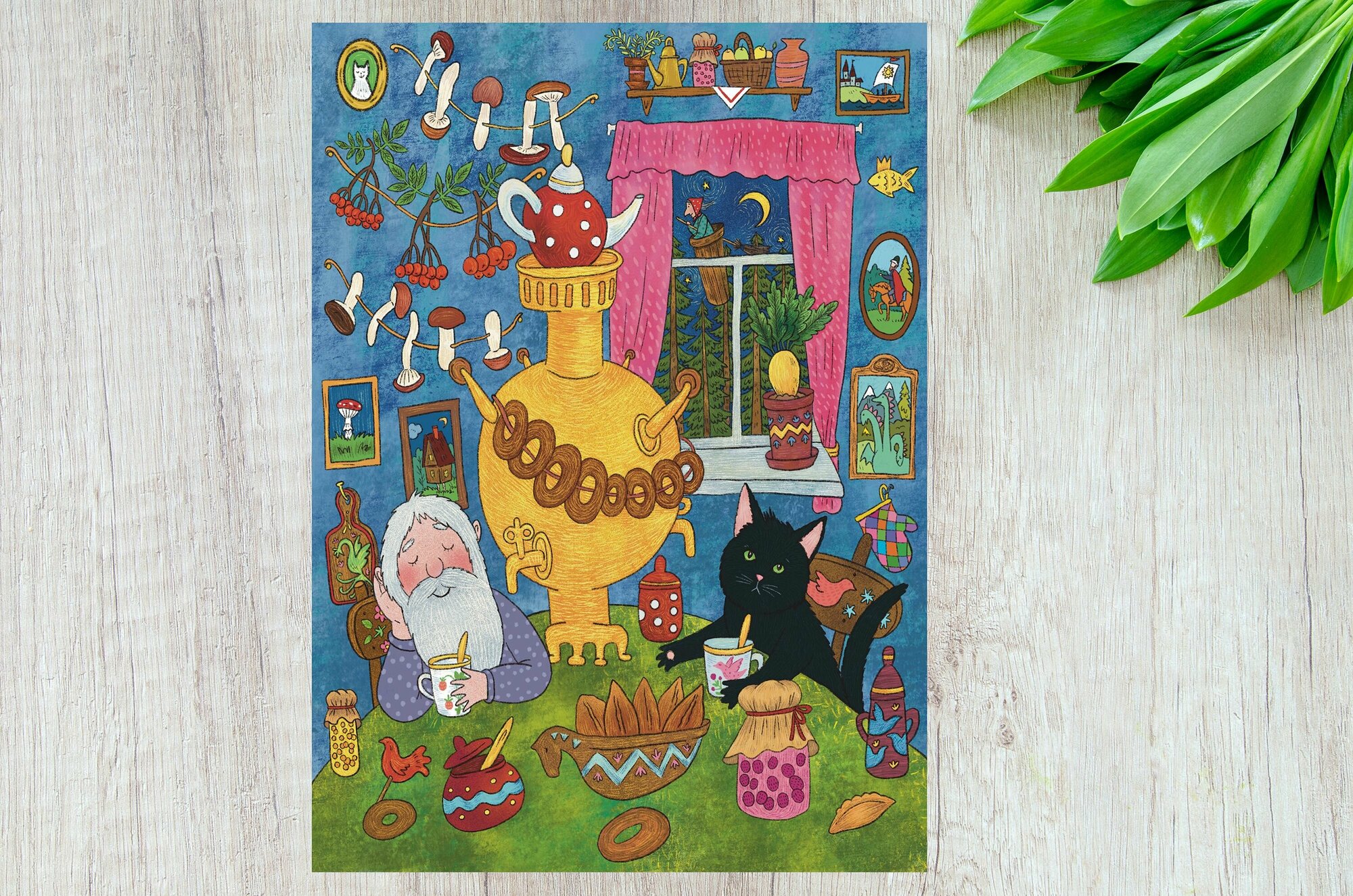 Набор открыток для посткроссинга с иллюстрациями к русским народным сказкам 6 штук