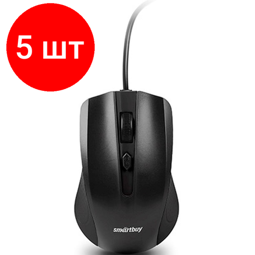 Комплект 5 штук Мышь компьютерная Smartbuy ONE 352 черная SBM-352-K 245700₽
