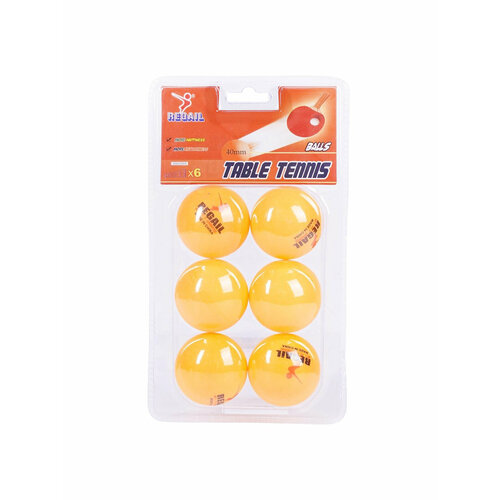 Мячи для настольного тенниса Regail в блистере (оранжевые, 6 штук) мячи 3шт для настольного тенниса белого цвета 40 шарики для пинг понга в коробке