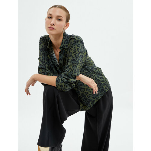 фото Рубашка koton, размер 44, коричневый