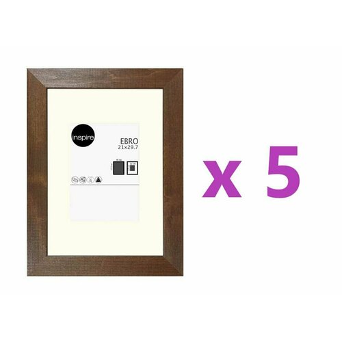 Рамка Inspire Ebro 21x29.7 см цвет темный дуб, 5 шт. коричневый