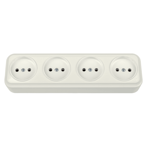 Розетка четверная наружная BYLECTRICA Вариант бежевая (РА16-0181 бежевый)