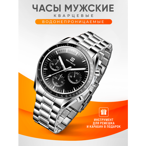 фото Наручные часы ben6033gblack, черный, серебряный ben nevis