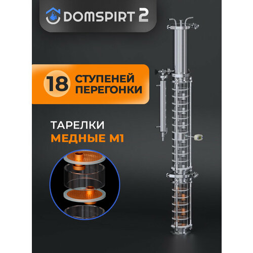 Ректификационная бражная колонна DOMSPIRT 2 Домспирт тарельчатая 3 дюйма кламп 3 без куба 2999000₽
