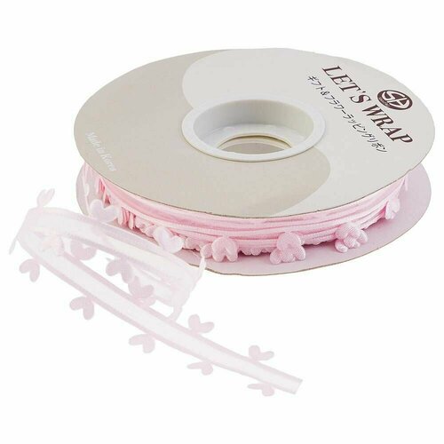 Лента капроновая с каймой из сердец св розовый шир 2 см боб 206м 1449₽