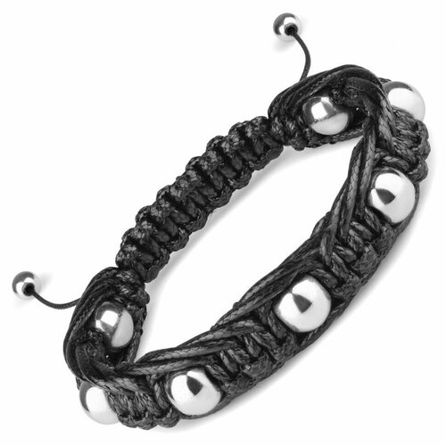 фото Плетеный браслет everiot, гематит, размер 18 см, диаметр 10 см, черный