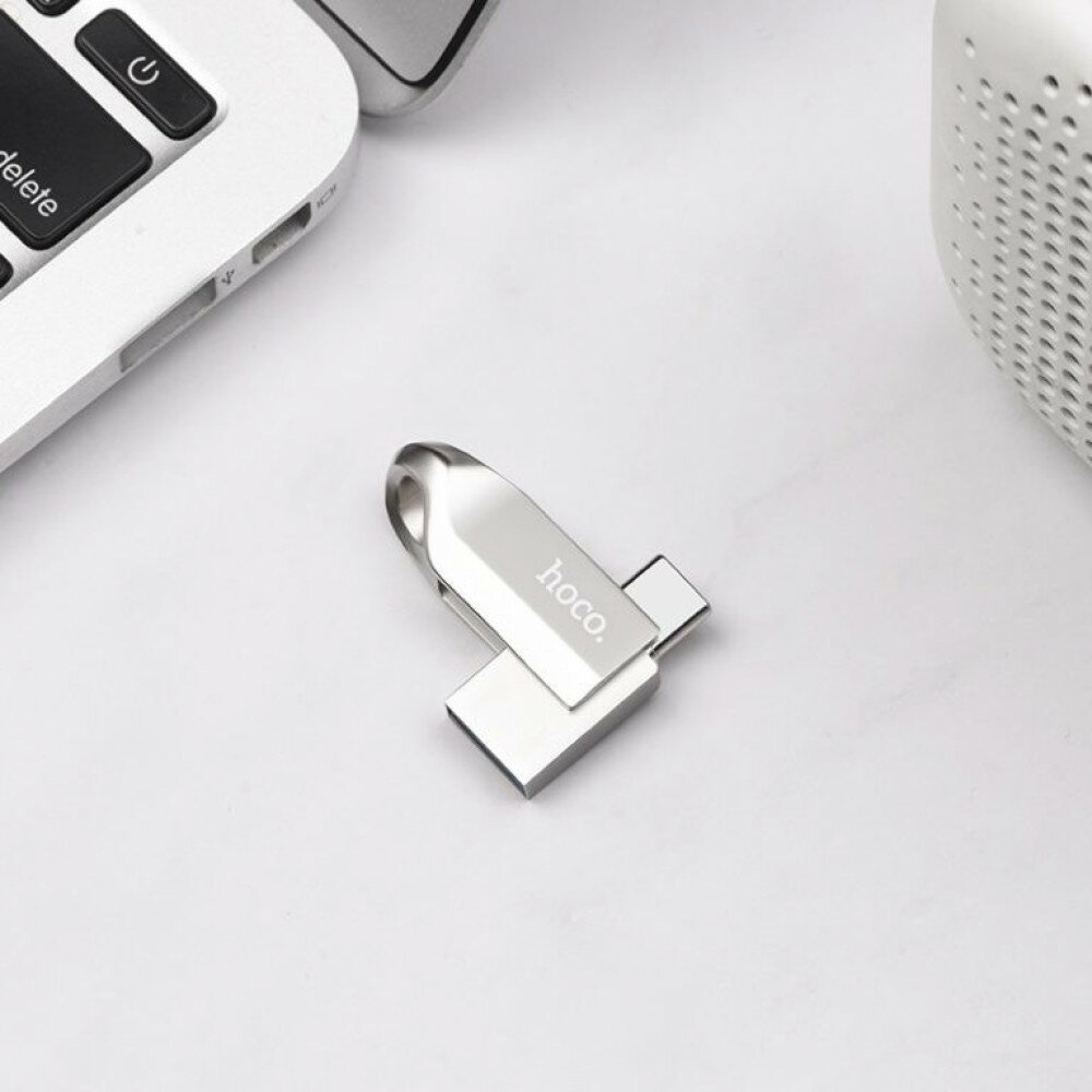 USB флеш-накопитель HOCO UD10 Wise USB 30/Type-C 32GB серебристый