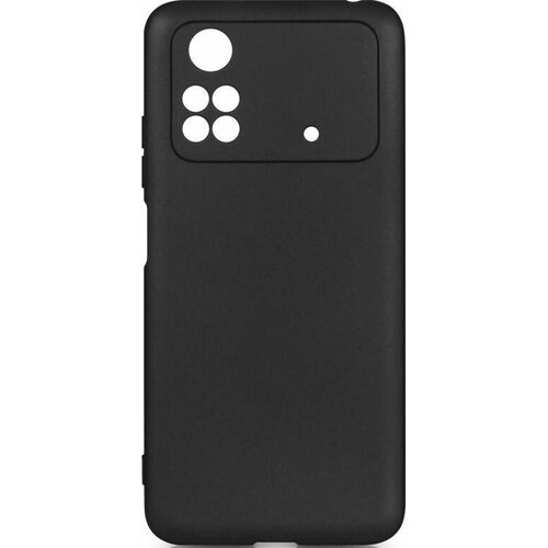 Чехол (клип-кейс) DF poCase-03, для Xiaomi Poco M4 Pro, противоударный, черный чехол клип кейс borasco silicone case для xiaomi poco m4 pro черный матовый [70106]