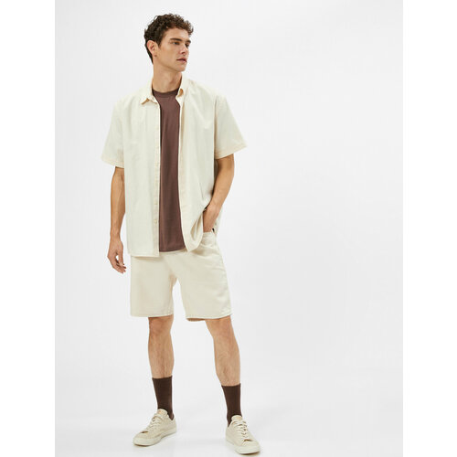 фото Шорты koton, размер 42, бежевый