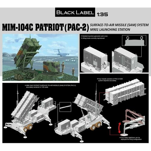 Сборная модель MIM-104C PATRIOT (PAC-2) SURFACE-TO-AIR MISSILE (SAM) SYS' сборная модель soviet 9p117m1 launcher with r17 rocket of 9k72 missile complex elbrus scud b