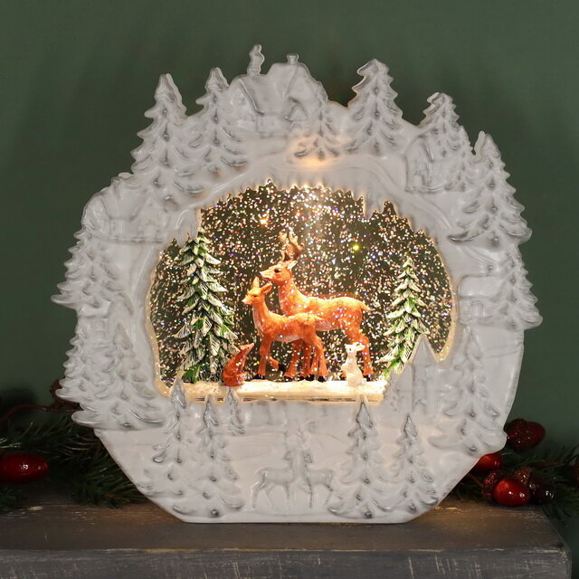 Kaemingk Новогодний светильник Снежный вихрь - Волшебный лес 25 см, музыка, на батарейках 480105