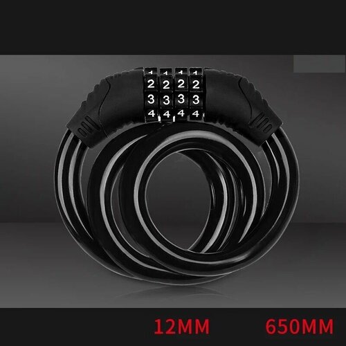 фото Замок велосипедный с кодовым замком masterquant черный 650 мм