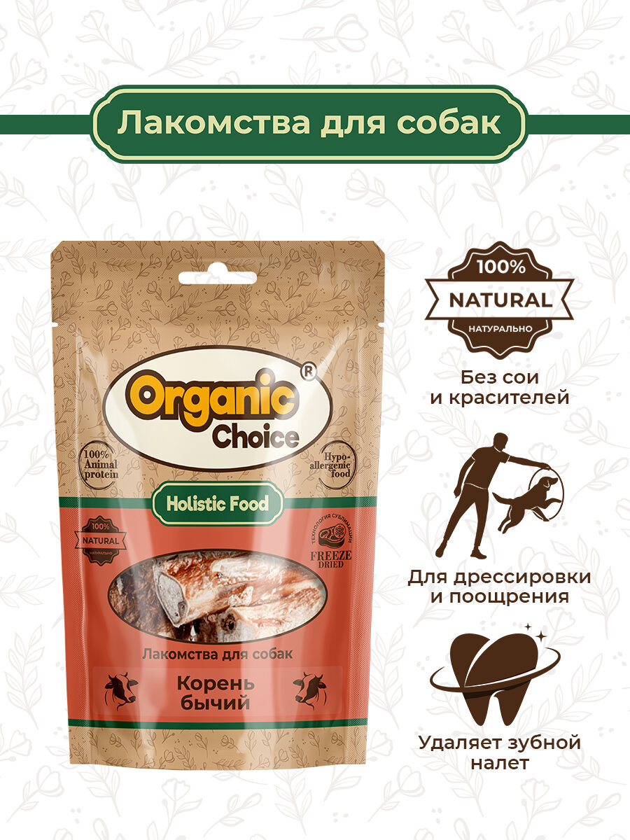 Organic Сhoice 65 г лакомство для собак корень бычий