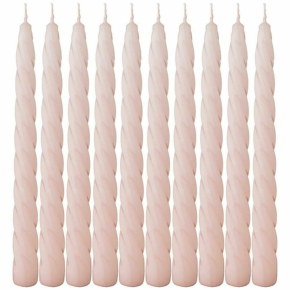 Набор свечей из 10 штук крученые лакированный нежно-розовый высота 23 см KSG-348-849