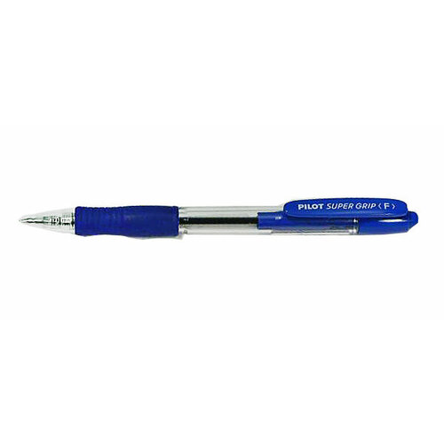Автоматическая шариковая ручка Pilot [BPGP-10R-F/L] Super Grip (синяя, 0.7 мм, 12 штук) ручка шариковая автоматическая pilot super grip bpgg 8r f l синяя толщина линии 0 22 мм