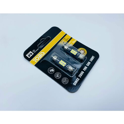 Светодиодные габаритные и салонные LED лампы Festoon (C5W) Yobis C5W White 6LED CANBUS 41мм, 1.7W, 12V, цвет белый 5500K, к-т 2шт