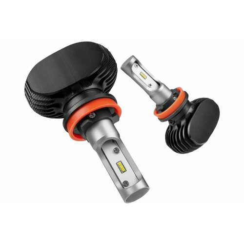 Светодиодные лампы LED для авто LEDZILLA S1 H8 H9 H11 25Вт 12В лампочки для автомобилей в фары ДХО птф лед, комплект 2шт S1-H11
