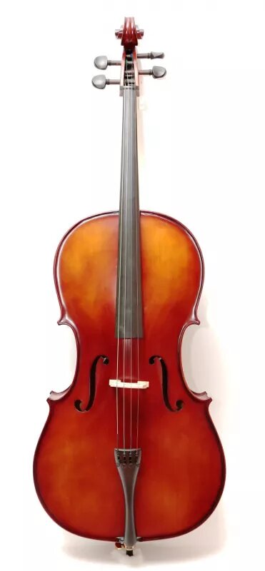 MC6015 4-4 студенческая виолончель, резная цельная хвойная передняя дека, цельные резные кленовые боковая и задняя деки, самшитовые аксессуары, точная подстройка, матовая, темно-коричневая. Чехол, смычок