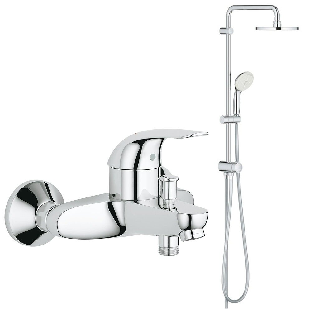 Душевая система GROHE New Tempesta 200 со смесителем для ванны хром (NB0046/S)