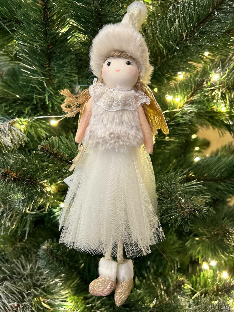 Рождественский ангел, Белая плюшевая кукла-ангел, Подарок на Новый Год украшение на елку, кулон, новогодние украшения, Елочная игрушка