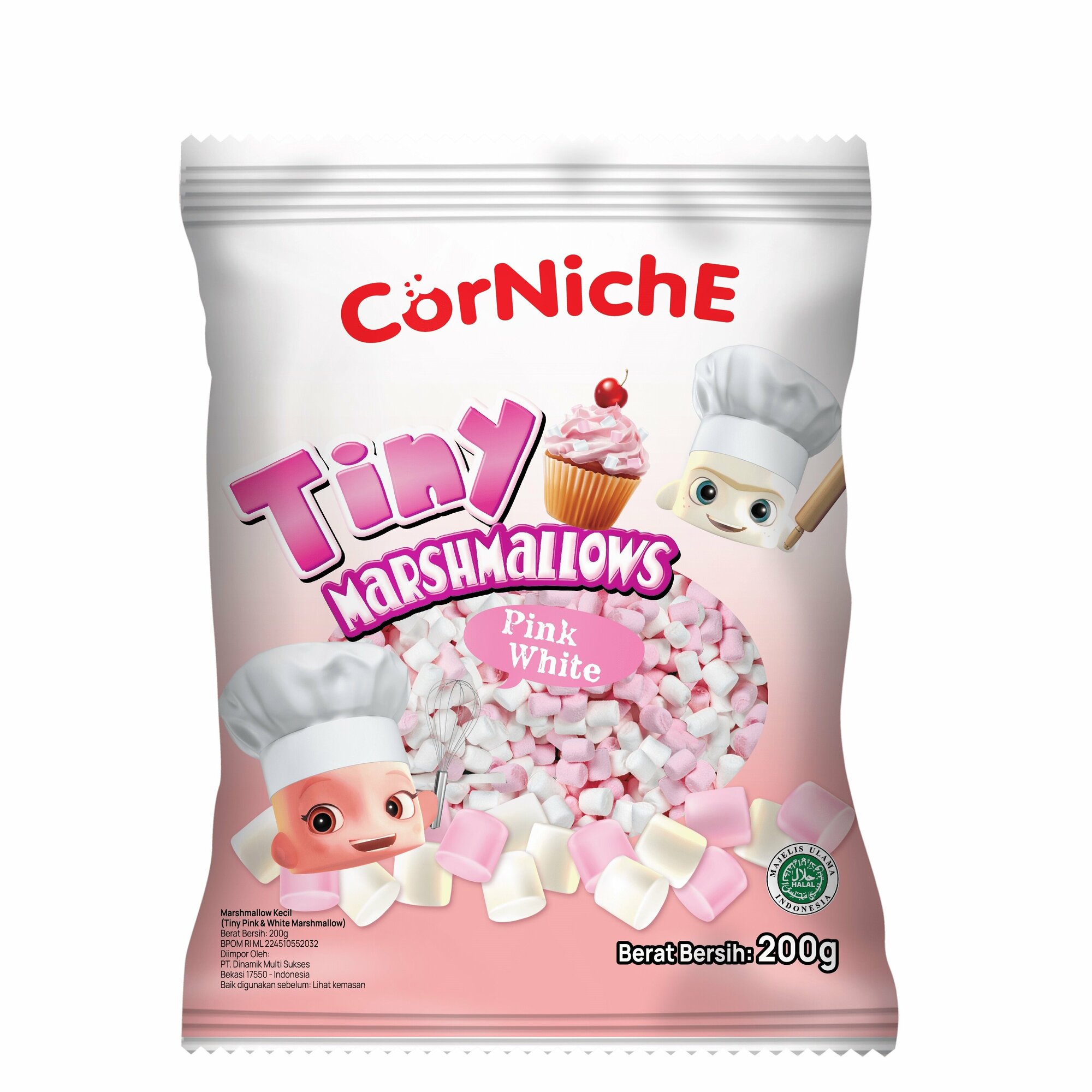 Зефир крошечный маршмеллоу бело-розовый ( TINY MARSHMALLOWS PINK WHITE) 200 г.