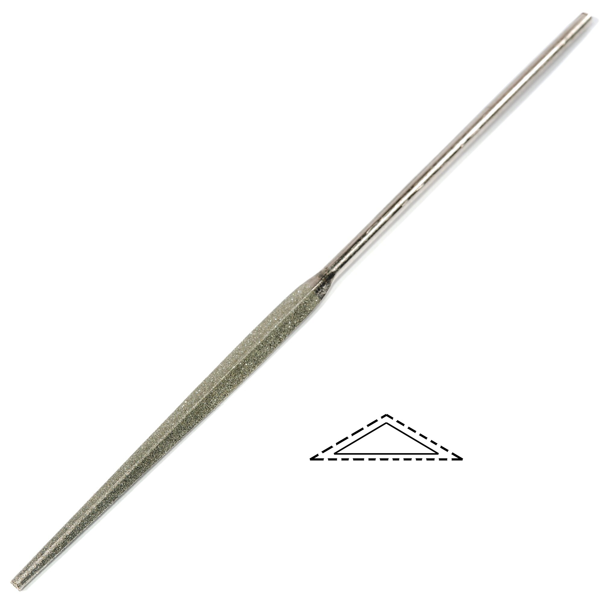 Надфиль алмазный остроносый трехгранный равнобедренный160 мм80/63 (2827-0017)