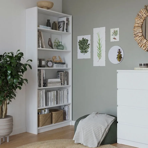 Стеллаж открытый с задней стенкой Варма 80, 78х28х198, белый