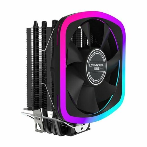 Кулер для процессора башенный 4PIN PWM для 1700, 1200, 1155, 1156, AM3, AM4, AM5 c ARGB подсветкой
