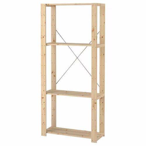 фото Стеллаж ikea hejne 78x30x171 см , 4 полки из реек, сосна икеа