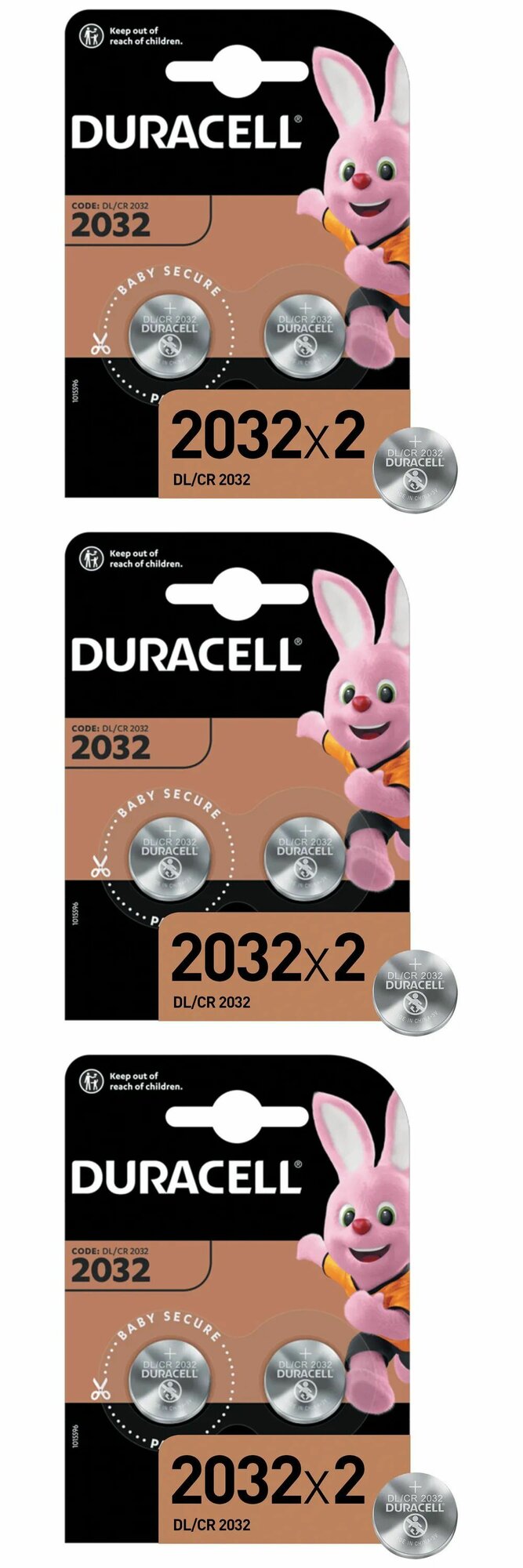 Батарейки DURACELL Lithium, CR2032, литиевые, 6 шт, Дюраселл