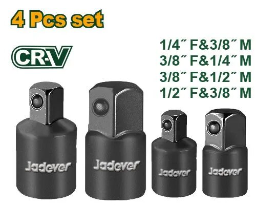Набор ударных переходников для трещоток 4шт, Jadever JDMS6404