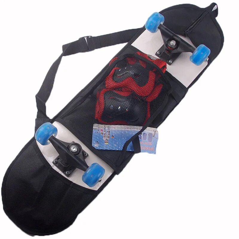 Сумка для скейтборда 80*20 см черная, With net bag