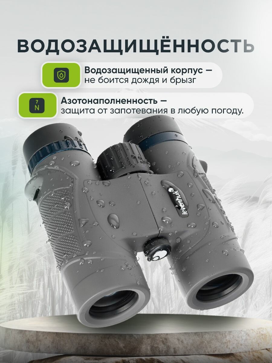 Levenhuk Nitro 8x32 Лёгкий, компактный бинокль для любой погоды — фото 1