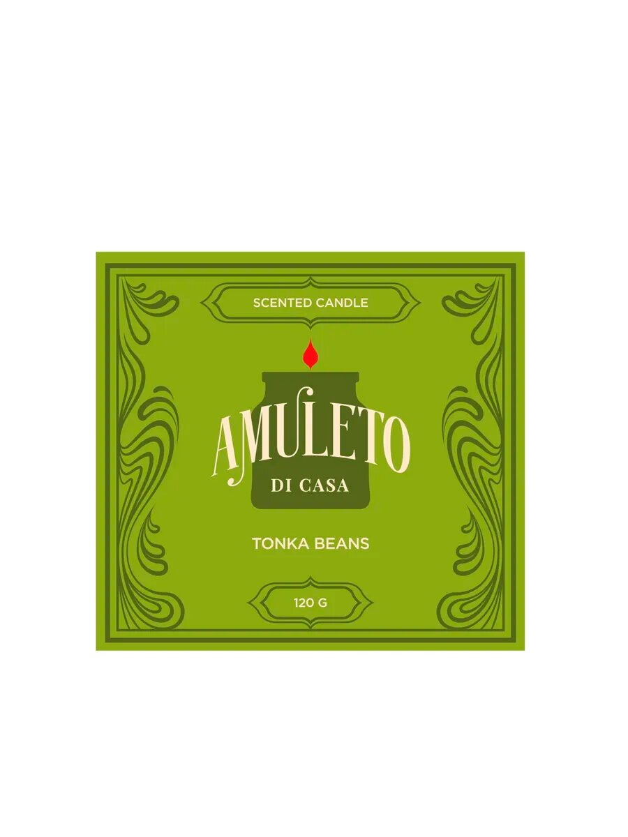 Свеча "Бобы Тонка", Amuleto Di Casa, ароматизированная, в стакане — фото 1
