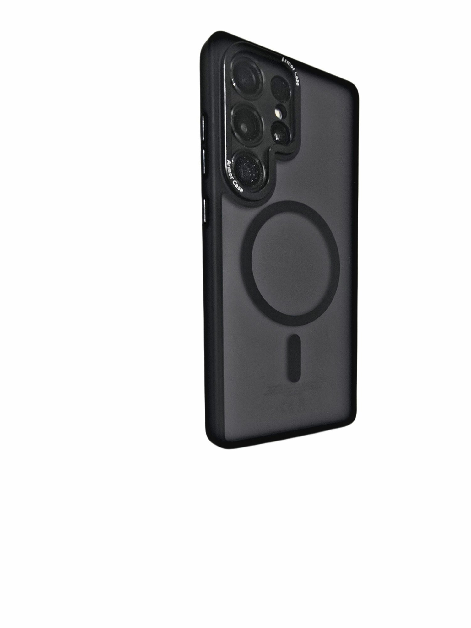 Матовый чехол для Samsung S25 Ultra (Самсунг S25 ультра) с защитой камеры ARMOR CASE противоударный с поддержкой MagSafe — фото 1