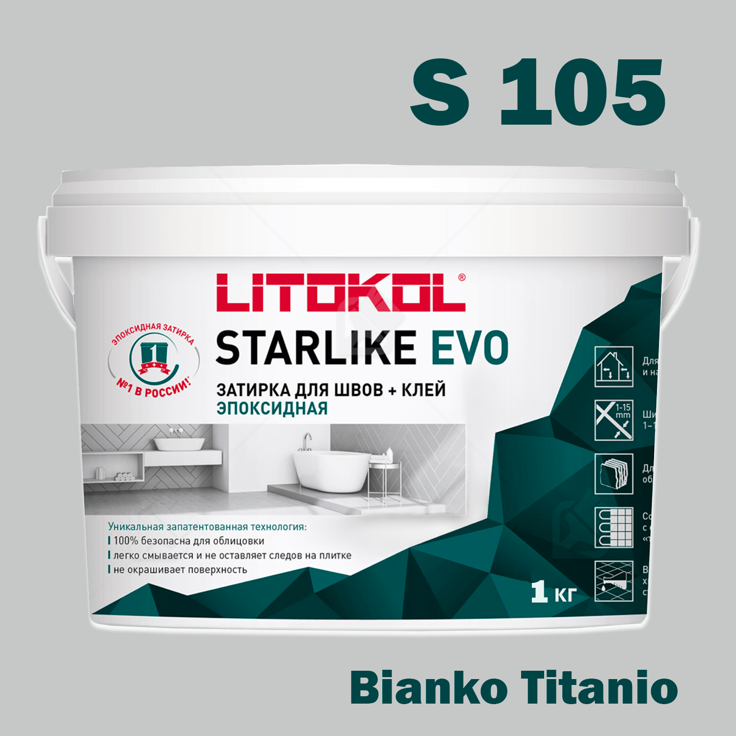 Litokol Затирка для швов LITOKOL STARLIKE EVO S.105 Bianco Titanio 10кг