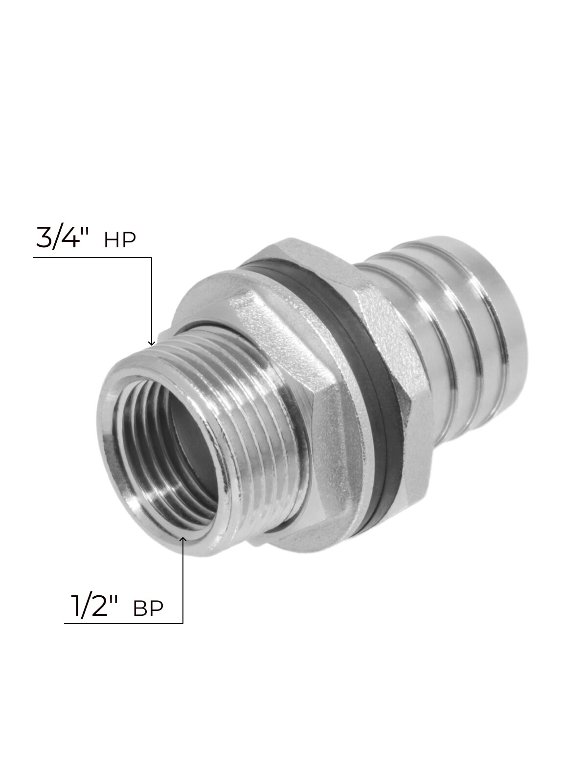 Штуцер врезка для бочки 3/4", универсальный, латунь, MasterProf — фото 1