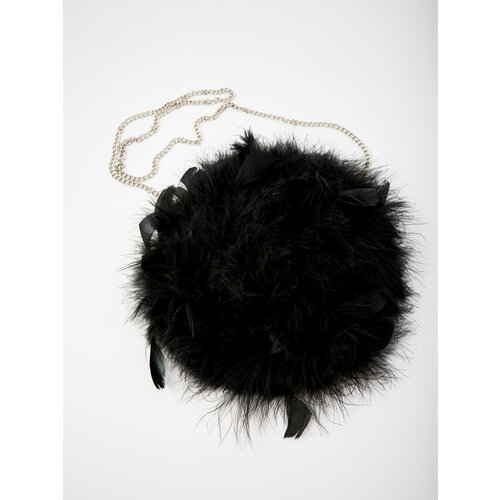 Сумка кросс-боди Sela, фактура бархатистая, черный