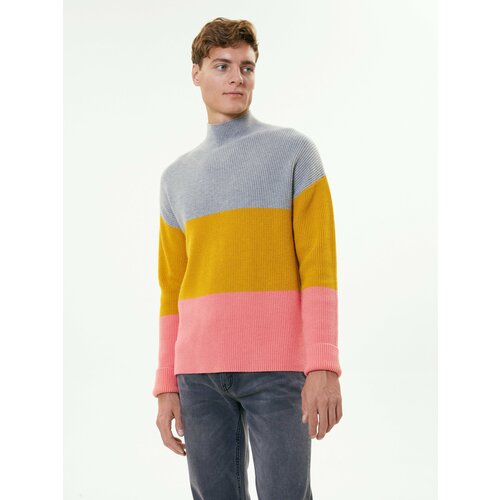 фото Свитер vosq, размер m, серый, оранжевый