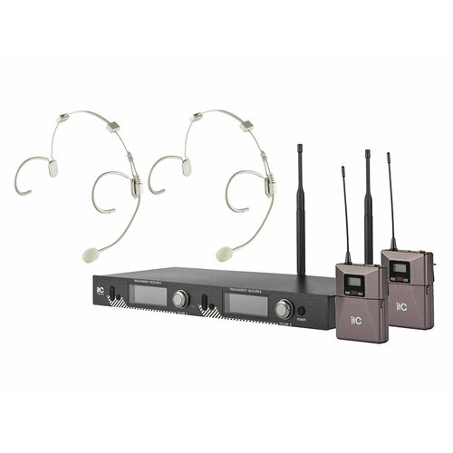 ITC T-521US радиосистема UHF двухканальная с двумя головными микрофонами 6187200₽