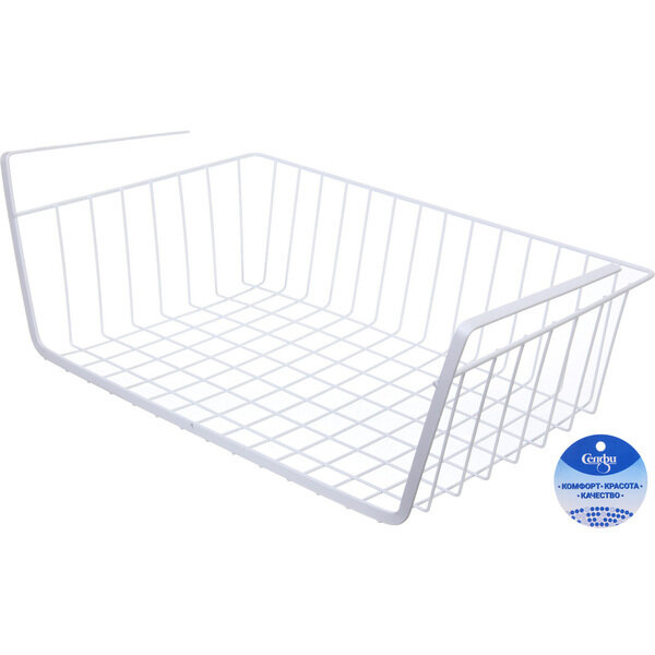 фото Корзина металлическая подвесная «фарго», цвет белый, 40*24.5*14,5см (лейбл)