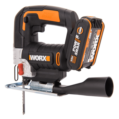 Worx Лобзик аккумуляторный WORX W543, 20В, 2 Ач х1, ЗУ 2А, кейс